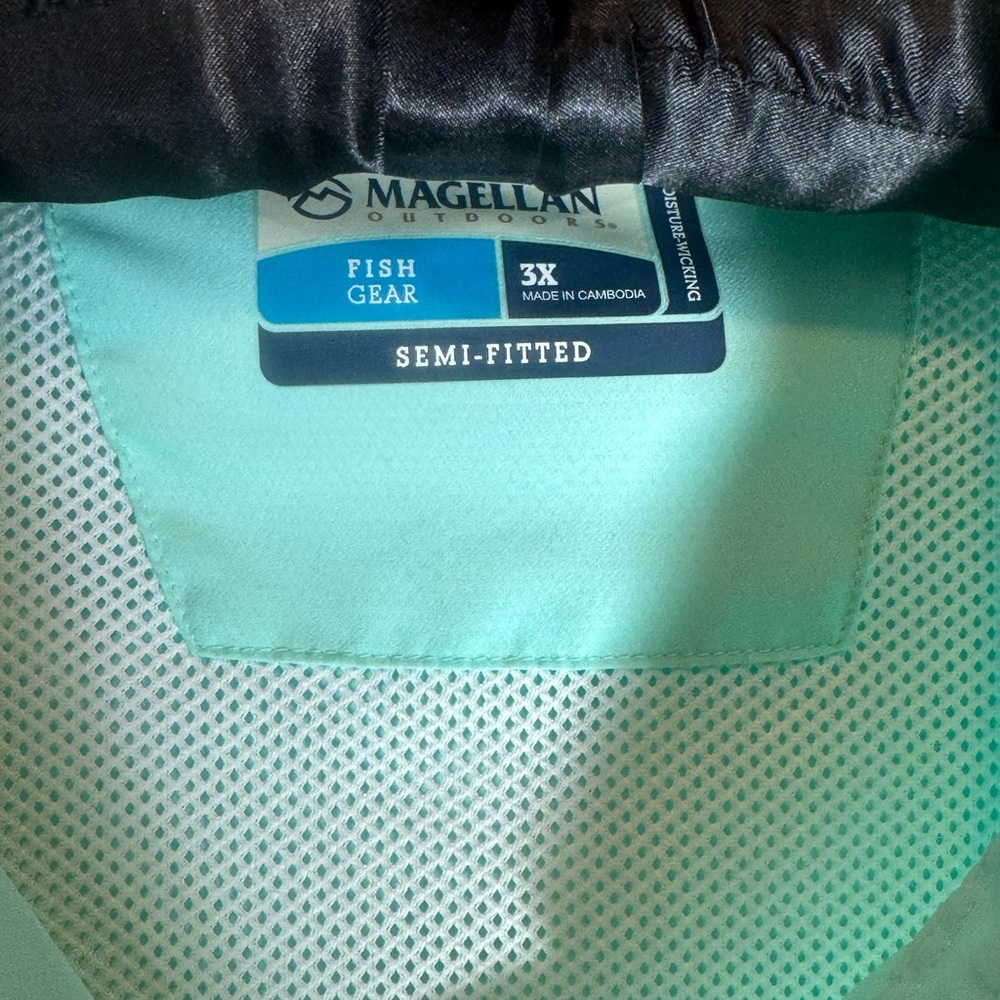 Magellan Women’s 3X Aqua Fishing Shirt Moisture Wicking Button Front Top - Picture 3 of 7